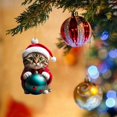 thumbnail image 1 of Adornos para árbol de Navidad, adornos colgantes para árbol de Navidad, dinosaurio, lindo gato navideño, colgante decorativo para árbol de Navidad, casa de campo, decoración para exteriores e interior, 1 of 6