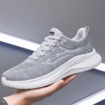 thumbnail image 6 of Lightweight Slip On Sneakers for Men Casual Breathable Lace Up Running Shoes Non Slip Work Shoes with Arch Support Gray 9.5, 6 of 7