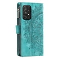 thumbnail image 3 of Jiahe Cover Case for Samsung Galaxy A53 5G,Embossed PU Leather Zipper Pocket Magnetic Flip Holder ID Credit Card Slots Wallet Phone Case with Crossbody Detachable Shoulder Strap, Green, 3 of 9