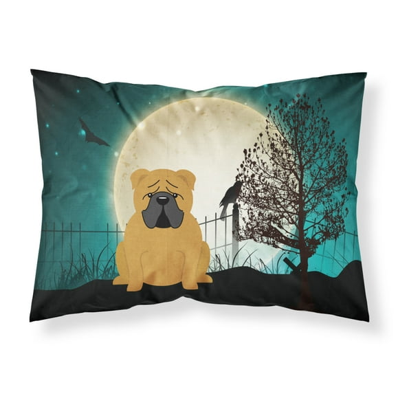 Halloween Scary English Bulldog Red Fabric Standard Pillowcase
