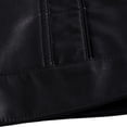 thumbnail image 4 of StSilkitty Men's Leather Jacket Solid Color Long Sleeve Full Zip up Collared Leather Jackets Coat with Pockets, 4 of 8