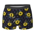 thumbnail image 6 of Men's Boxer Briefs, Sunflowers Purple Dots Soft Comfy Mens Underwear Boxer Briefs Breathable With Widen Waist, 6 of 7