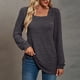 thumbnail image 4 of Camiseta de manga larga para mujer, sudadera informal holgada de Color puro, sudadera transpirable a la moda para mujer, gris oscuro XXL, 4 of 6