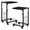 Black 2pcs, variant on C Table with Wheels, Height Adjustable C Shaped End Table for Sofa & Bed, Movable Side Table for Laptop, Snacks & Books, MDF & Metal Frame with Storage Basket, 21"-33.4" Height Range, Easy Assembly