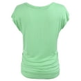 thumbnail image 3 of KOGMO Womens Short Sleeve Solid Basic Tunic Top Tee with Side Shirring, 3 of 6