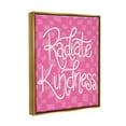 thumbnail image 3 of Radiate Kindness Pink Checkered Inspirational Graphic Art Metallic Gold Framed Art Print Wall Art, 3 of 6