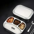 1 Set Stainless Steel Plate Lunch Box Durable Canteen Office Lunch Box
