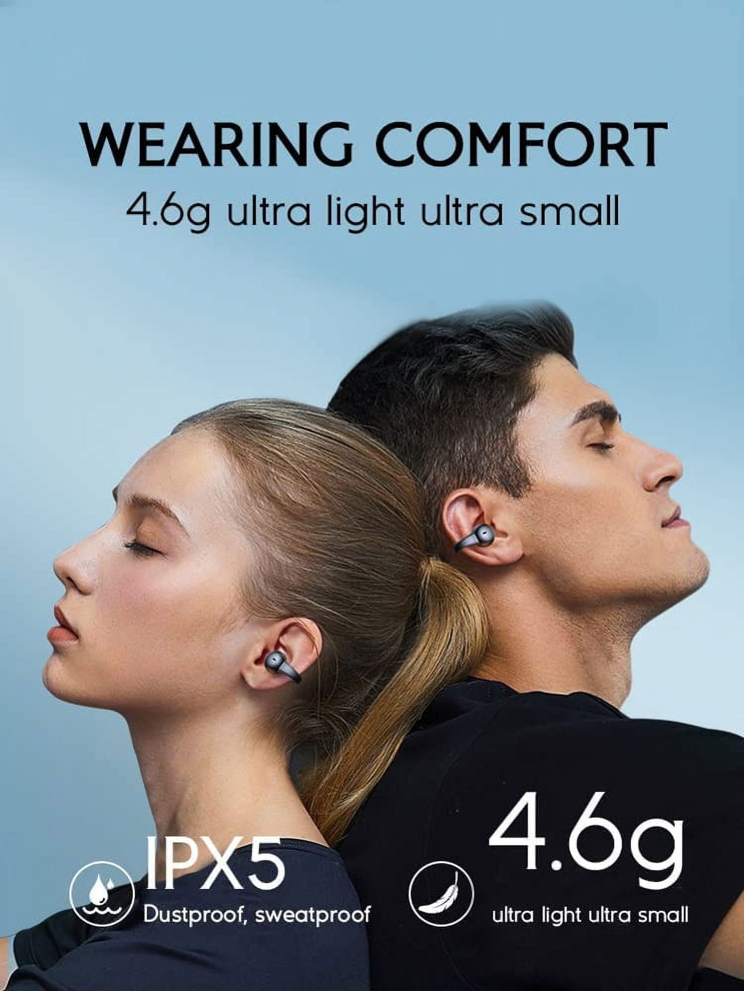 Wireless Ear-Clip TWS Earphones for Google Pixel 8a/6a/6 Pro - Bone Conduction Headphones True Stereo Charging Case Hands-free Mic Headset