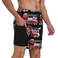 thumbnail image 3 of Balery Fire and Rescue Truck Mens Swim Trunks Swim Shorts for Men Quick Dry Inseam Beach Shorts with Compression Liner Pocket-3X-Large, 3 of 9