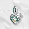 thumbnail image 2 of Green Family Tree Heart S925 Dangle Charm for Women Bracelet Necklace Pendant, 2 of 4