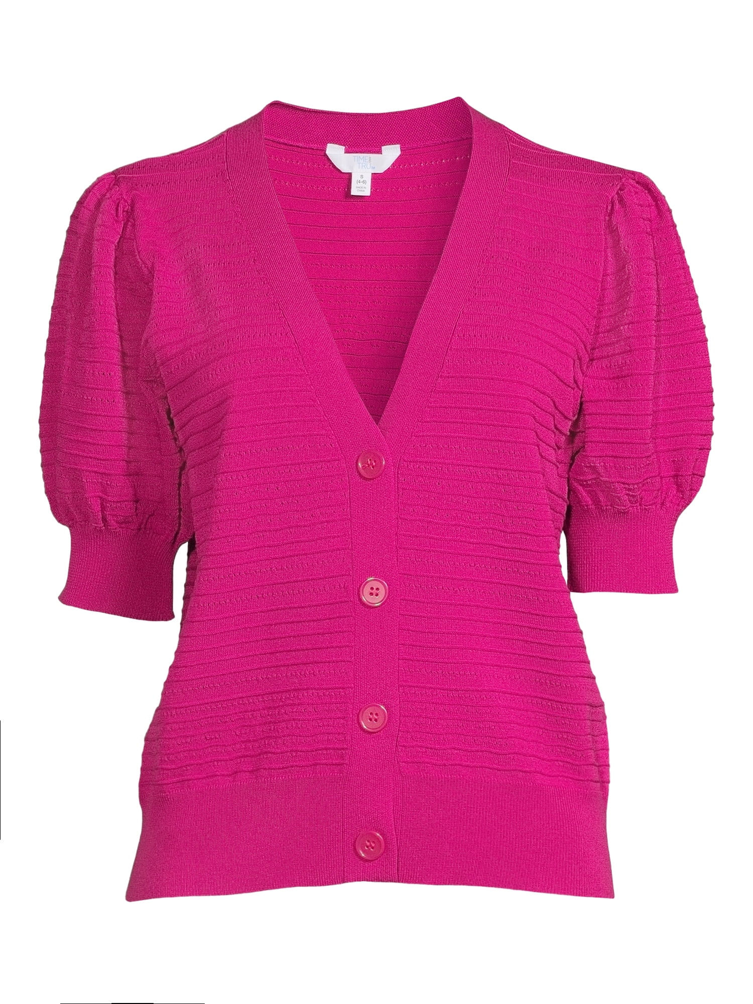 トップス THE TOE r Puff Cardigan Time and Tru Women's Puff Sleeve Cardigan - Stylish Layer