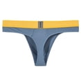thumbnail image 3 of TANBOM Mens Tagless Thong Underwear Low Rise T Back Bulge Pouch Stretch Thongs Grayish Blue M, 3 of 6