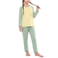 thumbnail image 3 of Loopsun Kids Boys Girls Winter Warm Outfit Solid Long Sleeve Crew Neck Top and Elastic Waist Pants Soft Wear Sets 11-12 Years, 3 of 5