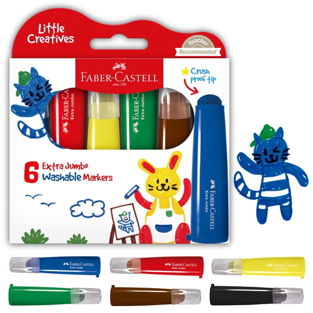 Marcadores lavables Faber-Castell Little Creatives Extra Jumbo