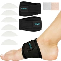 Vive Arch Support Braces (Pair) – Adjustable Compression Wrap for Flat Feet, Plantar Fasciitis, Fallen Arches & Pain Relief – Foot Sleeve Strap, Universal Fit for Men & Women, Black