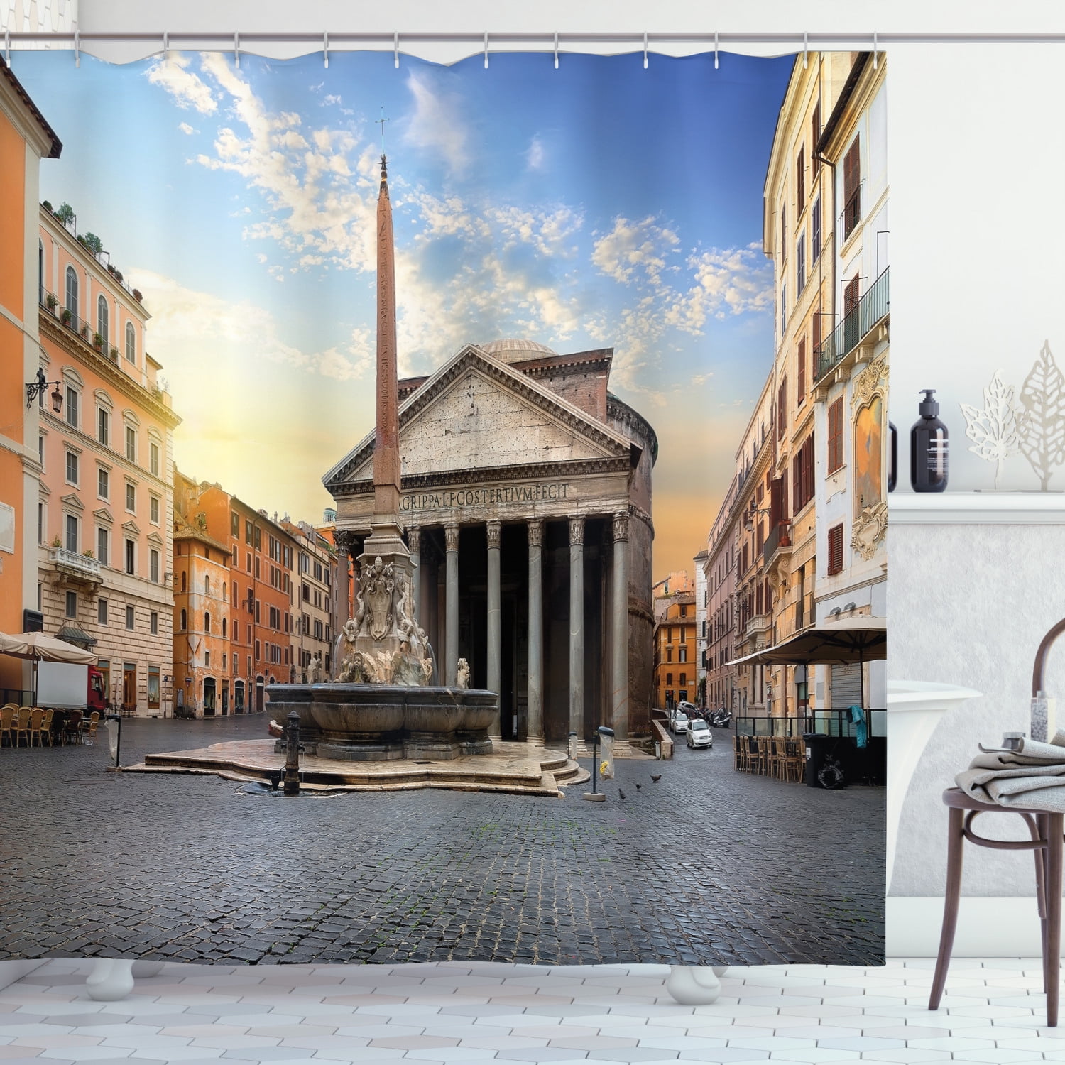 Details about   Rome Italy Style Waterproof Polyester Bathroom Shower Curtain With Free 12 Hooks 