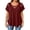 Wine*, variant on RUTAYY Women's T-Shirt Elegant Plus Size V-Neck Short Sleeve Tee Shirts Solid Color Strap Detail Casual Tops Fashion Seaside Tees