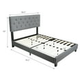 thumbnail image 2 of Gymax Full Size Upholstered Panel Bed W/Linen Panel Headboard Upholstered Wooden Bed, 2 of 10