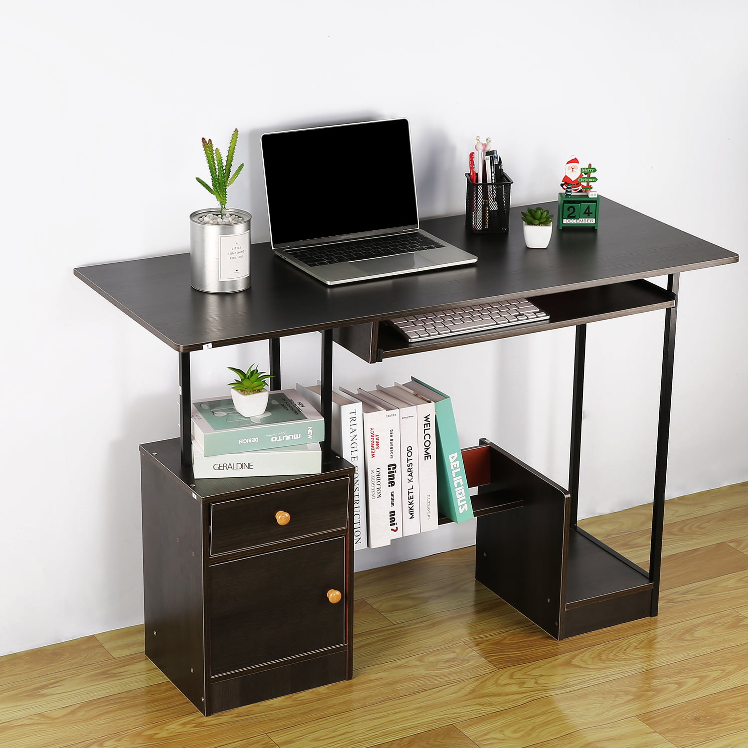 Computer Laptop Desk With Bin Drawers Student Study Table Home Office Furniture 