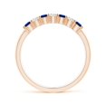 thumbnail image 2 of ANGARA Natural Half Eternity Seven Stone Sapphire and Diamond Wedding Ring in 14K Rose Gold for Women (Size-2.5mm) | September Birthstone, Anniversary, Jewelry Gift for Women | Natural Sapphire Ring, 2 of 11