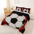 thumbnail image 2 of Manfei Football Sport Queen Comforter Set For Boys,Ball Games Pattern Comforter Sets Queen,Red Black,Black Reversible,3 Pieces,1 Comforter and 2 Pillowcases, 2 of 8