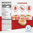 thumbnail image 6 of Bays Original English Muffins, 6 count, Kosher Plain Pre-sliced English Muffins, 12 oz Tray, 6 of 14
