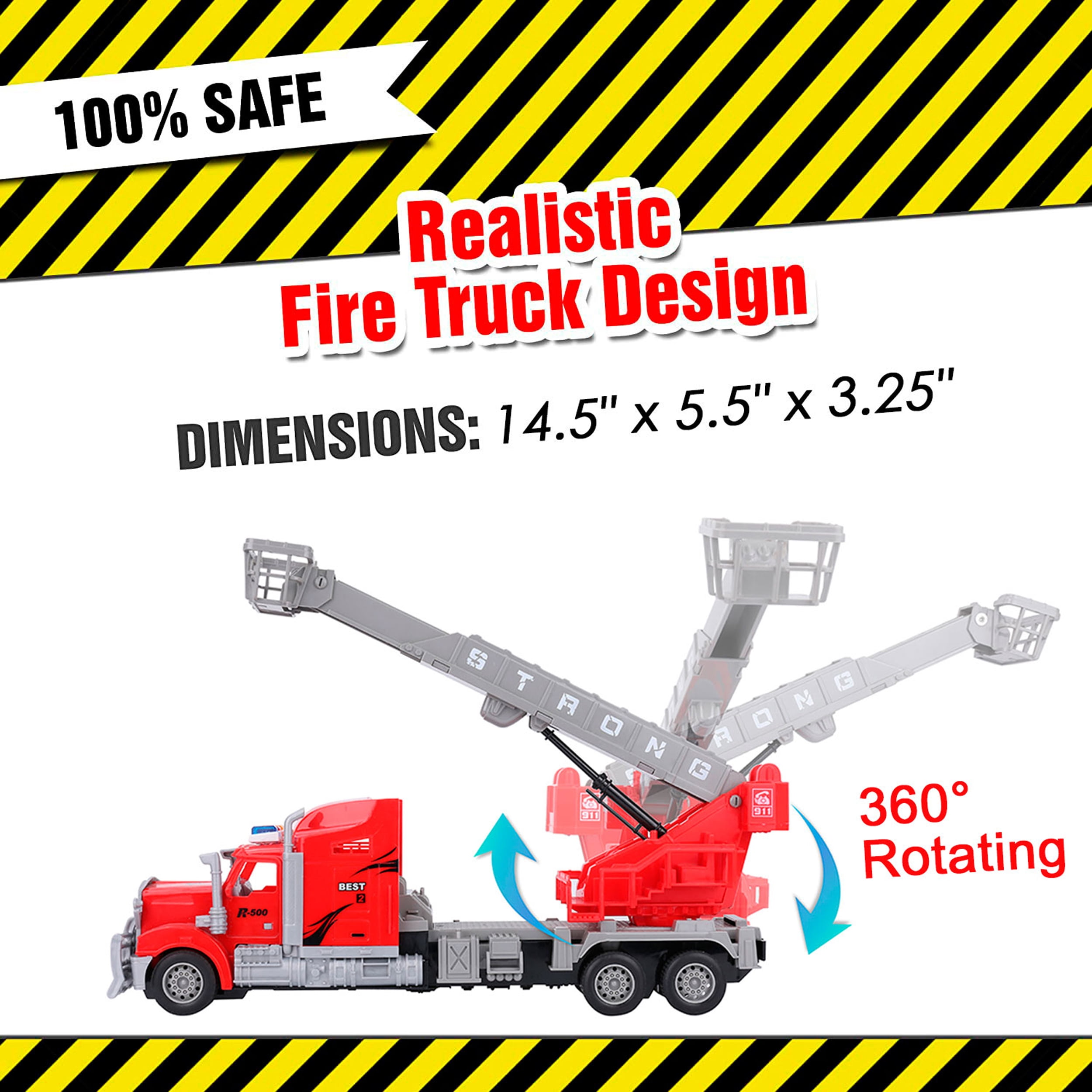 Remote Control 1:15 Scale Big Rig Truck featuring Rotating Crane and Basket with Authentic Sounds, Flashing Lights, and Functional Doors for Kids