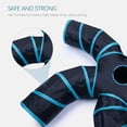 thumbnail image 5 of Cat Tunnel for Indoor Cats Large, with Play Ball S-Shape 5 Way Collapsible Interactive Peek Hole Pet Tube Toys, Puppy, Kitty, Kitten, Rabbit (Blue & Black), 5 of 6