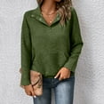 thumbnail image 5 of Yuhangmm Women Hoodies Long Sleeve Hoodless Sweatshirt Casual Crewneck Pullover Soft Comfortable Blouse Top for Everyday Style Green XL, 5 of 9