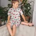 thumbnail image 4 of Balery Vintage Christmas Reindeer Conjunto de Pijama Infantil de Manga Corta con Estampado – Ropa de Dormir de Algodón Suave-XX-Large, 4 of 6
