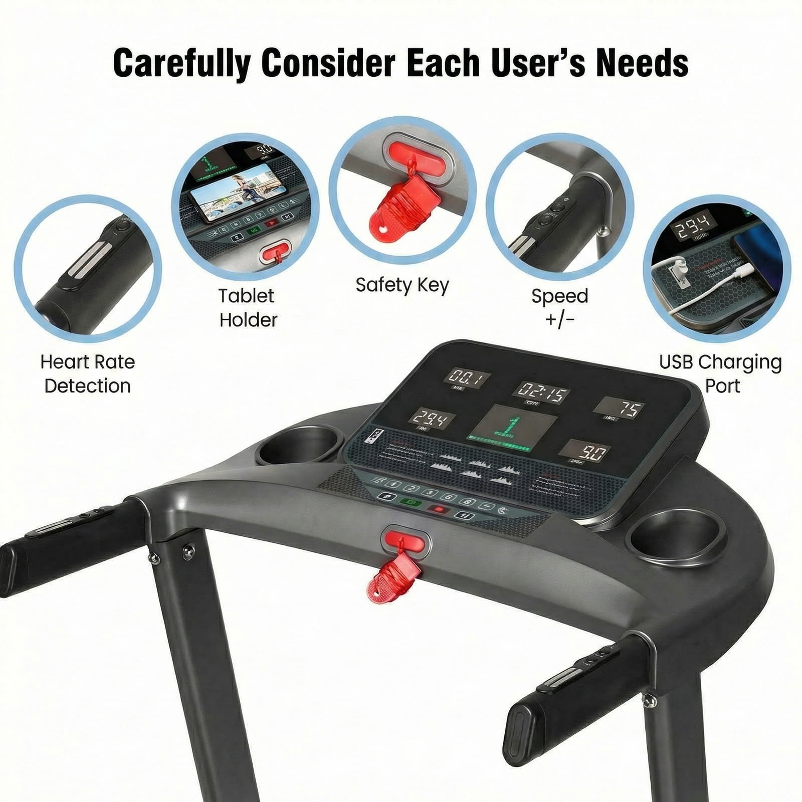 GASKY 3 Level Treadmill With Incline Foldable Compact Treadmill Smart APP Manual Incline Treadmill For Family Exercise Home