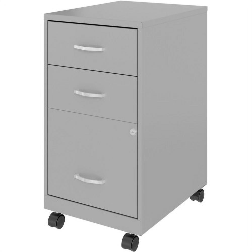 Lorell SOHO SOHOThe 3-Drawer Organizer Cabinet 14.3" x 18" x 26.7" - 3 x Box Drawer(s), Box Drawer(s), File Drawer(s) - Material: Metal - Finish: Silver