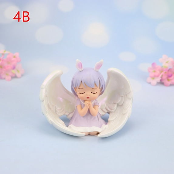 Cute Desktop Statue Home Decor Garden Landscape Miniature Doll Angel Annie Ornament Cake Topper Car Interior 4B