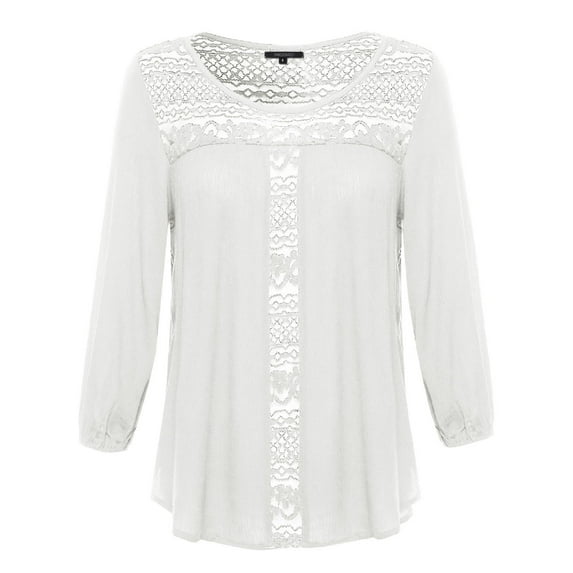 FashionOutfit Women's 3/4 Sleeve Lace Top