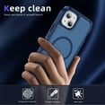 thumbnail image 4 of for iPhone 15 Case,Dual Layer With Kickstand Compatible For MagSafe,2 PCS Screen Protector,Military Shockproof Matte PC with Soft Edges Phone Cover For iPhone 15 6.1"(Navy Blue), 4 of 7