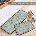 thumbnail image 5 of 2-Piece Kitchen Mat Set Non Slip Washable Floor Mats Decorative Rugs for Kitchen Sink Laundry Flamingos and Pomegranates Pattern, 5 of 7
