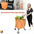 thumbnail image 6 of Wellmax WM99100 Series Folding Shopping Cart with Wheels, Grocery Cart with Removable Canvas with Cover, Lightweight Utility Cart for Groceries and Laundry - Holds up to 120 lbs Orange, 6 of 7