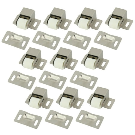 Chrome Brass Roller Latch - 10 Pack of Roller Catch Cabinet Door Latches Door Hardware, Satin Nickel