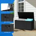 thumbnail image 2 of Dextrus 86 Gallon Large Deck Box, Double-Wall Resin Outdoor Storage Boxes, Deck Storage for Patio Furniture, Cushions, Pool Float, Garden Tools, Lockable & Waterproof (Black), 2 of 7