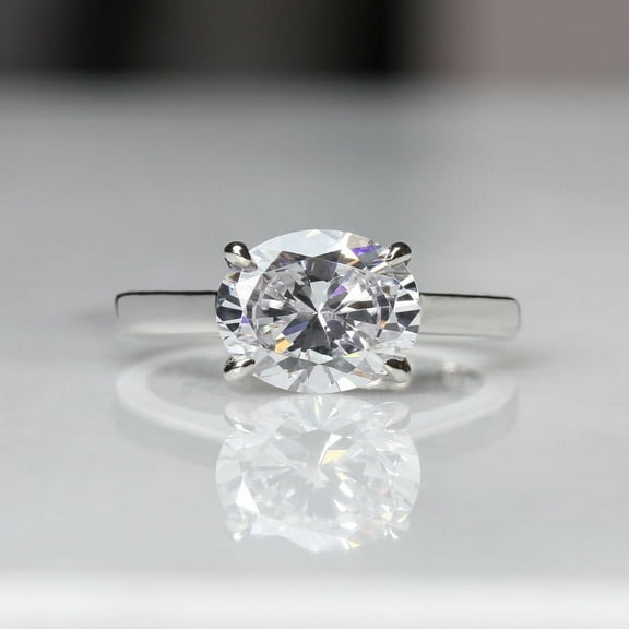 Spot Jewelry Emerald Cut Excellent 1.8 Ct Diamond Ring for Women - Silver 14K White Gold Plated Rings for Women - 3 Stone Diamond Rings for Women - Engagement Wedding Trilogy Ring for Women