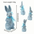 thumbnail image 3 of SLYNSHome Easter Bunny Figurines Easter Rabbit Decoration Blue Vintage Rustic Glitter Bunnies Ornament Easter Decor Rabbit Statue, 3 of 6