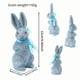 thumbnail image 3 of Adorno de conejos de Pascua con purpurina dorada y colorida, espuma sintética, decoración para el hogar, lazo, pieza decorativa, 3 of 6
