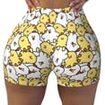 thumbnail image 2 of Rateoe Cartoon Chicken Printed Power Workout Shorts for Women Tummy Control Squat Proof Ribbed Thick Seamless Scrunch Active Short-XX-Large, 2 of 8
