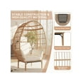 thumbnail image 2 of Studyset Patio Egg Chair Oversized Lounger,Wicker Egg Rattan Chair Outdoor Indoor,Oversized Egg-Shaped Chair,500 Lbs Egg Shape Balcony Chair Lounge Chairs For Living Room,Balcony,Backyard, 2 of 8