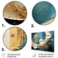 thumbnail image 3 of Designart "Gold Teal Abstract VORTEXs III" Abstract Spirals Metal Art Living Room, 3 of 5