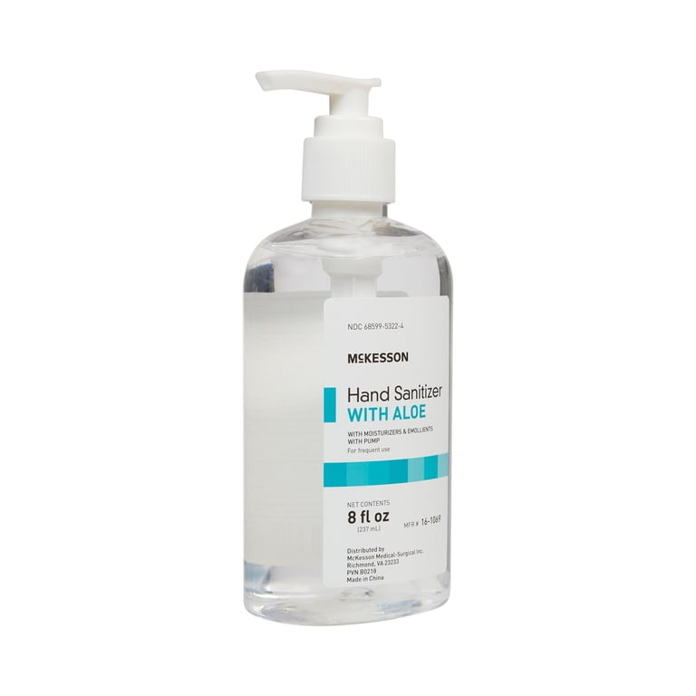 McKesson Hand Sanitizer with Aloe - Fresh Scent, Pump Bottle, 8 oz 