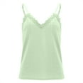thumbnail image 4 of AKEGAMN V Neck Lace Casual Camisole Vest - Polyester Spandex, Green L, Size S-XXL, 4 of 6