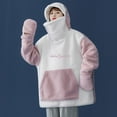 thumbnail image 4 of Womens Hoodie Pullover Print Big Size Long Pockets Cat Ear Top Cute Hooded Sweatshirts Pink 2XL, 4 of 8