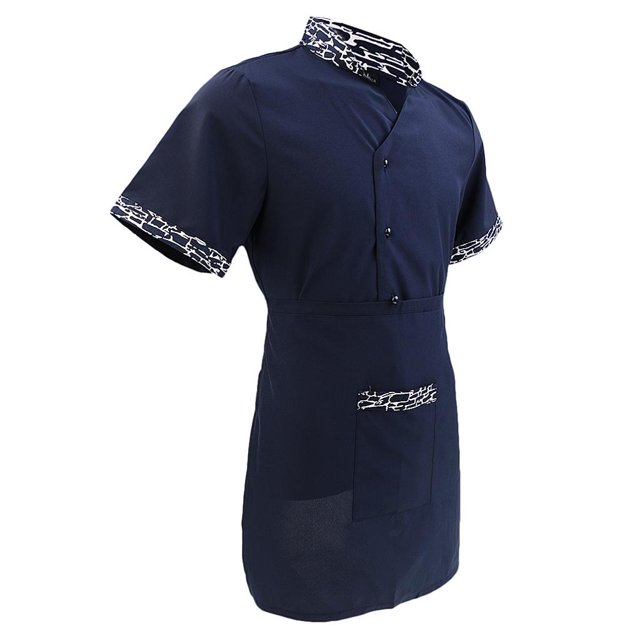 Traje de Trabajo para Mujer de Manga Corta para Hostelería y Panadería, Camisa de Cocineras, Diseño de Botón Hombres-L Baoblaze Uniforme de camarera
