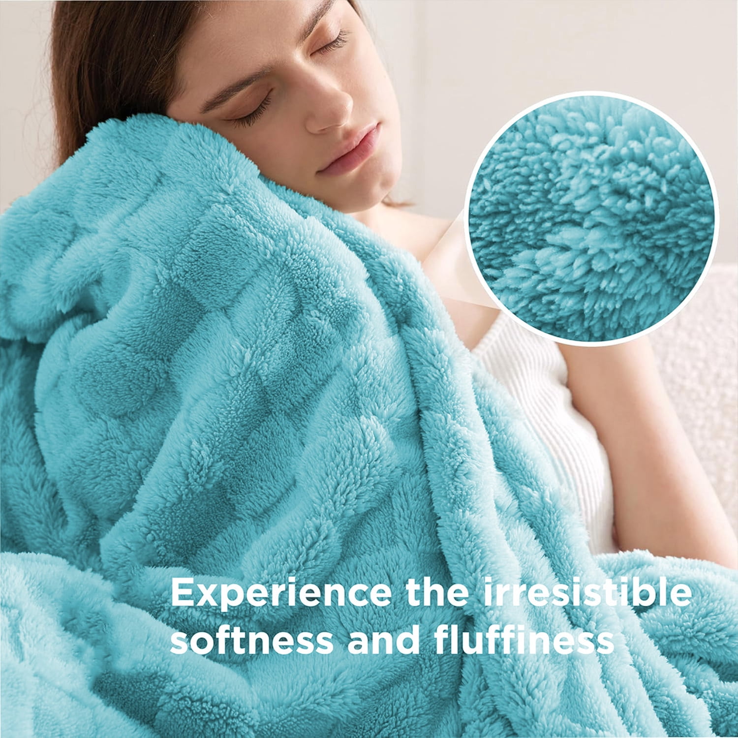ROSEKIND Super-soft Aesthetic 3D Embossed Checkerboard Fleece Throw Blanket, Reversible Luxury Textured Fuzzy Plush Throw for Couch Bed Sofa, All-season, Lack Blue, 60"x80"
